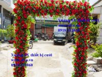 Cổng cưới hoa đỏ tự nhiên giá rẻ