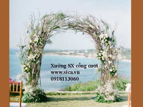 Cổng hoa cưới đơn giản