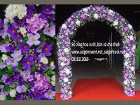 Cổng hoa cưới tông màu tím