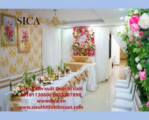 Trang trí gia tiên lễ cưới hỏi sang trọng