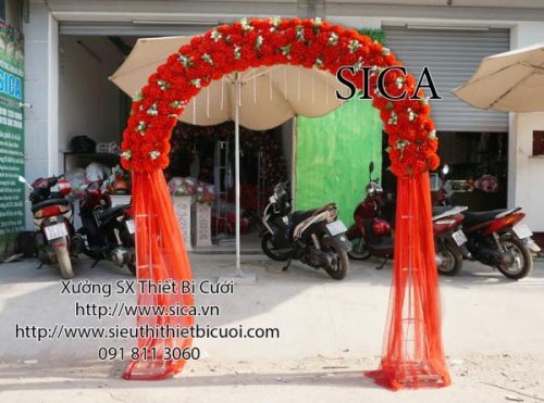 Mua cổng hoa cưới màu đỏ đẹp nhất
