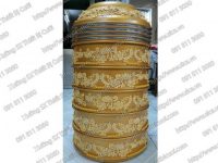 Cập nhật mẫu mâm quả màu vàng trang trí ren đẹp