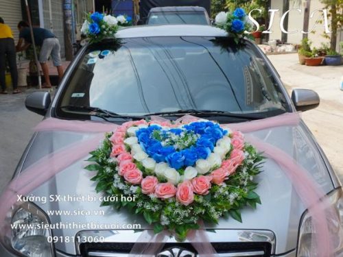 Các mẫu hoa trang trí xe cô dâu mới nhất đẹp nhất