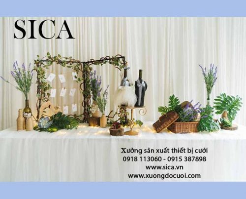 Sản xuất bàn gallery trang trí tiệc cưới theo yêu cầu